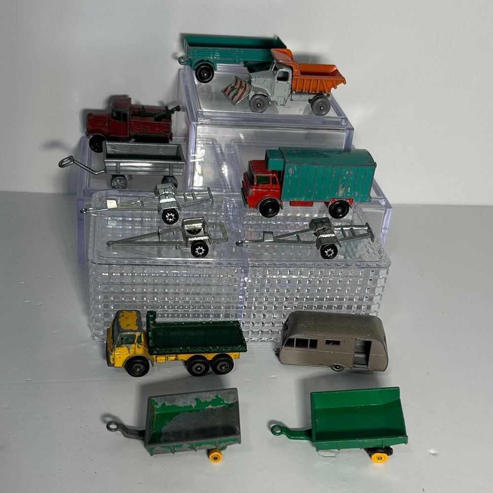 Vintage Matchbox/Lesney Die-Cast Trucks and Trailers Toys.